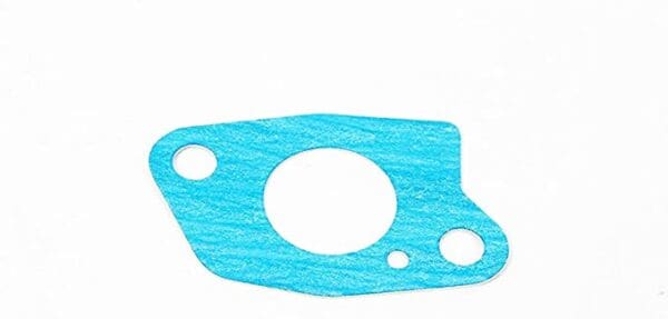 A blue gasket is sitting on the ground.