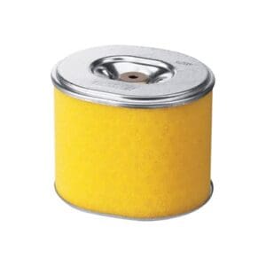 A yellow can with a metal lid.