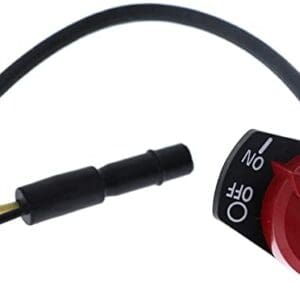 A red and black switch with an electrical cord.