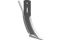 A knife with a sharp blade and a long handle.